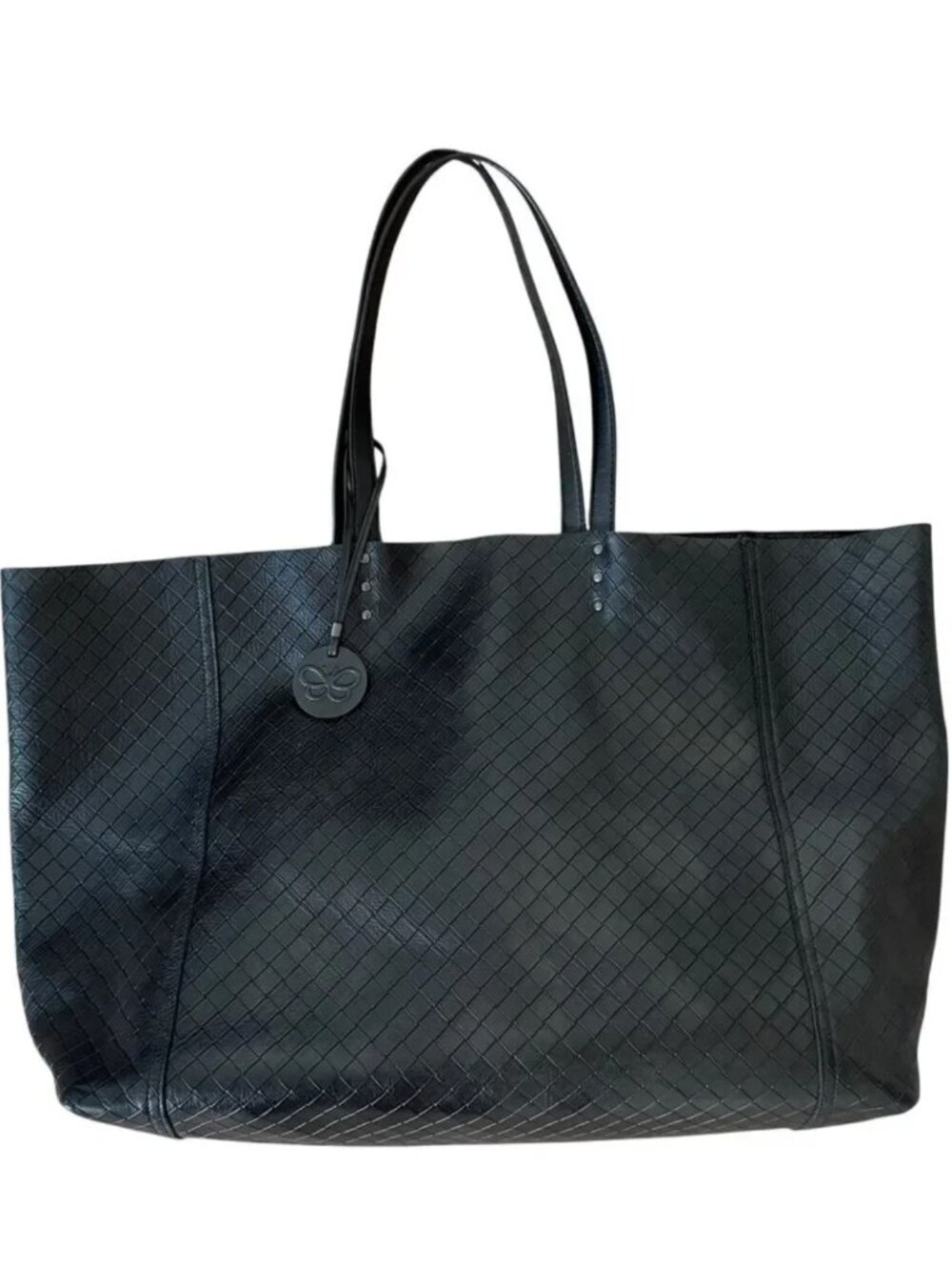 BOTTEGA VENETA Intrecciato Mirage Black Leather Tote Bag XL | Authentic